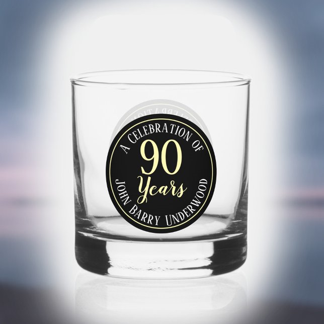 90th Birthday Celebration Whiskey Glass (Creator Uploaded)