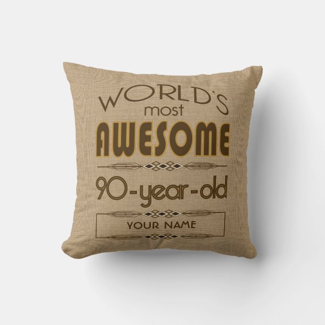 90th Birthday Celebration World Best Fabulous Cushion (Front)