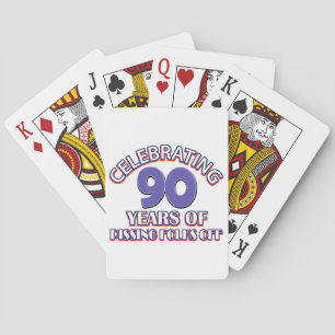 90TH birthday designs Playing Cards