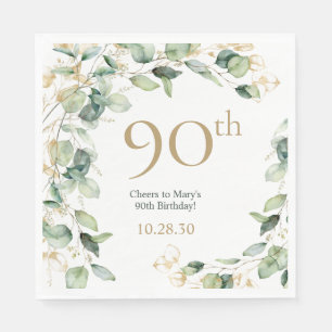 90th Birthday Eucalyptus Napkin