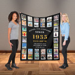 90th Birthday Family Photo Collage 32 Photographs Fleece Blanket<br><div class="desc">Personalised 90th birthday gift fleece blanket with 32 photos of your choice. A wonderful gift idea to commemorate a special birthday for that wonderful person. TOP TIP: If you Pre-crop your photos into a square shape before you upload them you have control of how they look. No problem if you...</div>