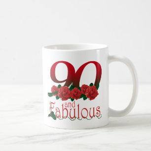 90th birthday flower coffee mug