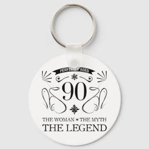 90th Birthday For Women Key Ring