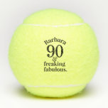 90th Birthday Funny Fabulous Personalised Tennis Balls<br><div class="desc">Personalised 90 and Fabulous funny quote on a funny custom tennis ball that works for any age at all, for your best friend or family member who is fabulous at tennis, or just wonderful at life in general - is a great inspirational pick-me-up to cheer up your playing partner. Customise...</div>