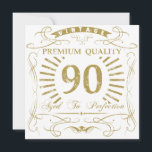 90th Birthday Gag Gift Card<br><div class="desc">A funny birthday gift idea for men and women celebrating a milestone age. Says 'Vintage,  premium quality,  aged to perfection'.</div>