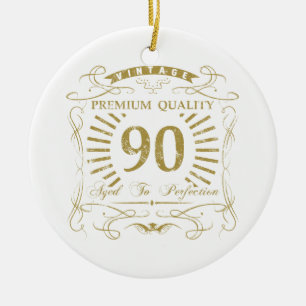 90th Birthday Gag Gift Ceramic Ornament