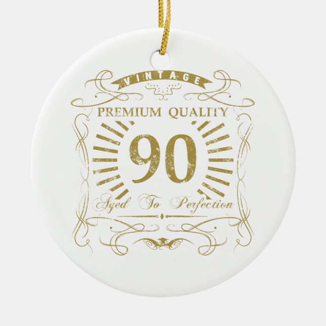 90th Birthday Gag Gift Ceramic Ornament (Front)