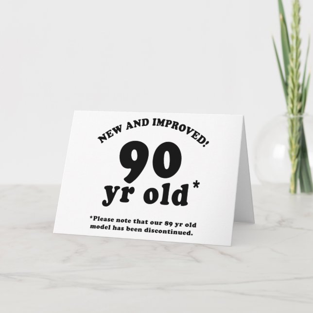 90th Birthday Gag Gifts Card (Front)