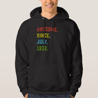 90th Birthday Gift Awesome Since July 1932 90 Year Hoodie