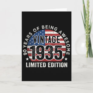 90th Birthday Gifts Men Vintage 1935 90 Years Old Card
