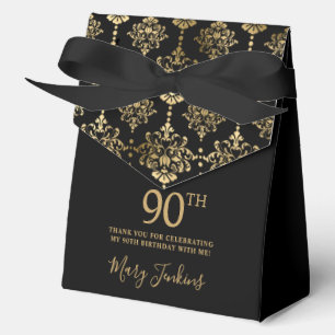 90th Birthday Gold Elegant Thank You Favour Box