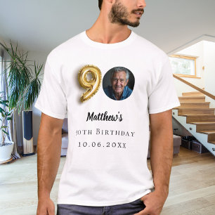 90th birthday gold photo T-Shirt