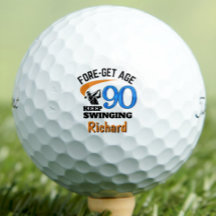 90th Birthday Golf Balls 90 Years Funny Gift Blue