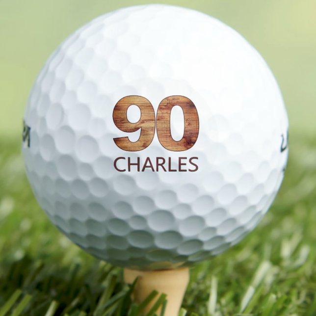 90th birthday golf balls 90 years golfer wood gift (Creator Uploaded)
