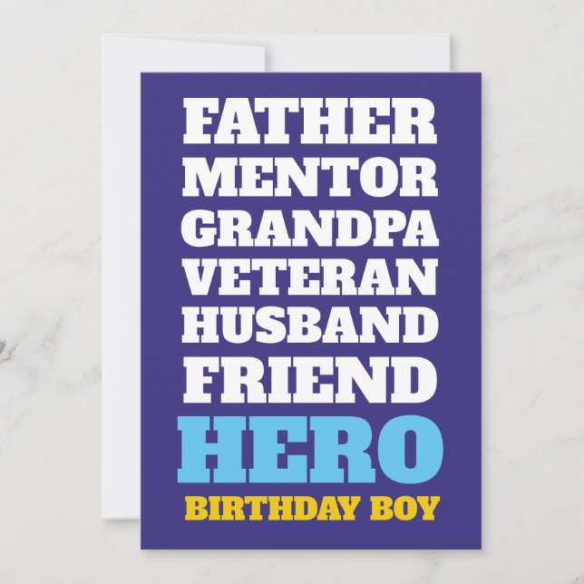 90th Birthday Hero Party Invitation (Front)