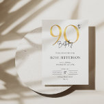 90th Birthday Invitation<br><div class="desc">Celebrate an incredible milestone with this elegant 90th birthday invitation,  designed to honor a lifetime of memories,  love,  and achievements. Perfect for a heartfelt celebration with family and friends,  this invitation sets the tone for a truly special occasion.</div>
