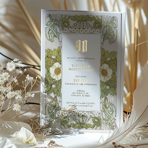 90th Birthday Invitation Art Nouveau by Mucha