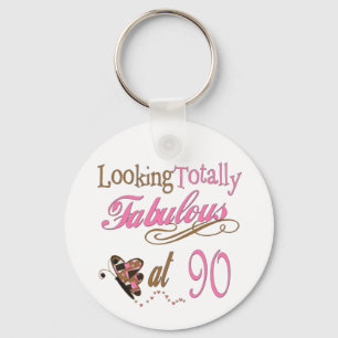 90th Birthday Key Ring