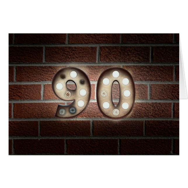 90th birthday-marquee light sign on brick (Front Horizontal)