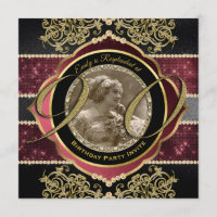 90th Birthday Ninetieth Gold Ruby Gems Photo Frame