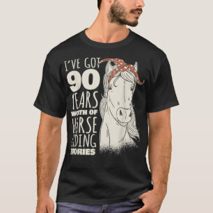 90th Birthday Ninety - 90 Years Old Horse Rider T- T-Shirt