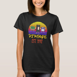 90th Birthday Old Recorder Tees Funny Est 1932 Vin