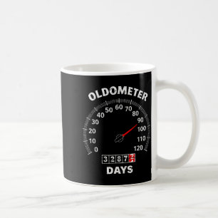 90th birthday oldometer zero to 90 years car lover coffee mug