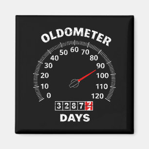90th birthday oldometer zero to 90 years car lover magnet
