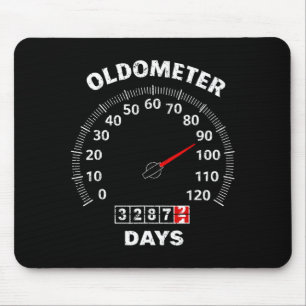90th birthday oldometer zero to 90 years car lover mouse pad