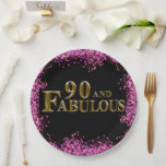 90th Birthday  Paper Plate<br><div class="desc">Fabulous Happy Birthday Products!</div>
