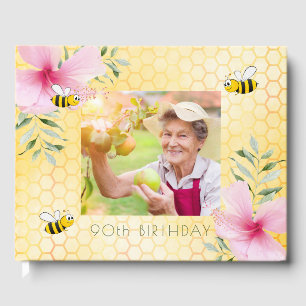 90th birthday party bees honeycomb photo guest book