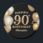 90th Birthday Party Black and Gold Balloons Magnet<br><div class="desc">90th Birthday Party Black and Gold Balloons and Confetti Magnet. For further customisation,  please click the "Customise it" button and use our design tool to modify this template.</div>