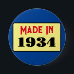 90th Birthday party born 1934 90 pin<br><div class="desc">This is a really nice stylish design for a birthday pin badge.</div>