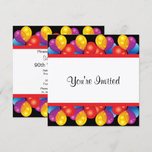 90th Birthday Party Celebration   DIY Text Invitation