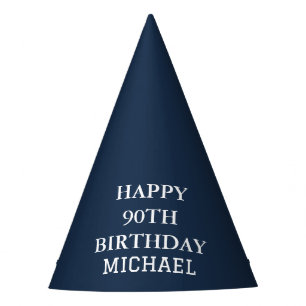 90th Birthday Party Celebration Navy Blue Adult Hat