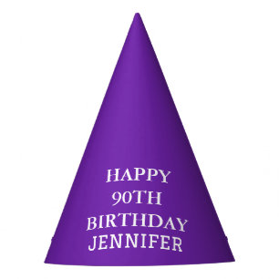 90th Birthday Party Celebration Purple Adult Hat