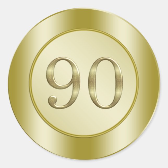 90th Birthday Party Classic Round Sticker (Front)
