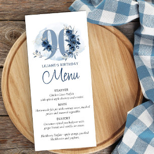90th Birthday Party Fully Editable Flat Menu