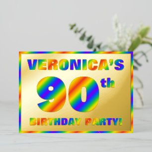 90th Birthday Party — Fun, Rainbow Spectrum “90”