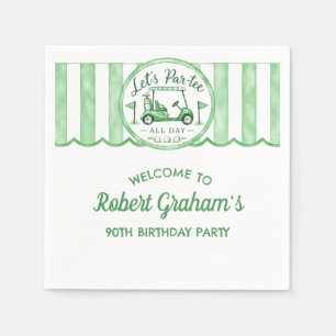 90th Birthday Party Golf Theme Cocktail Napkin