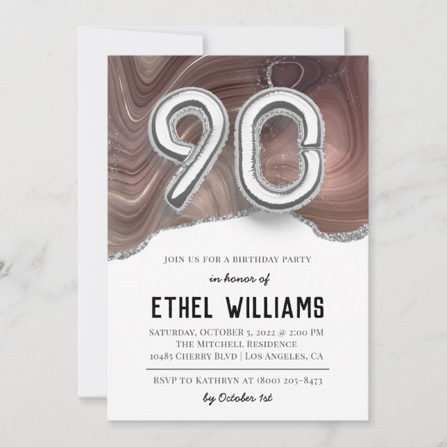 90th Birthday Party Invitation (Front)