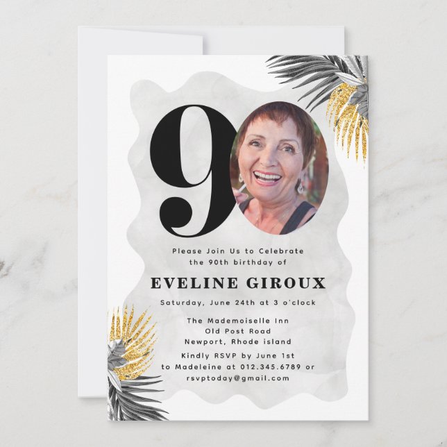 90th Birthday Party Invitation | 90th Birthday (Front)