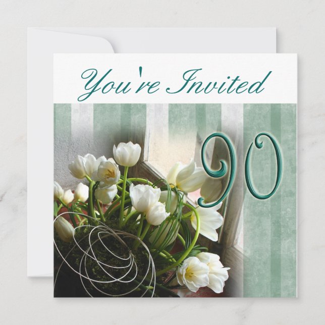 90th Birthday Party Invitation - Calla lilies (Front)
