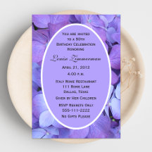 90th Birthday Party Invitation Hydrangeas