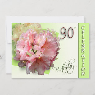 90th Birthday Party Invitation - Rhododendron