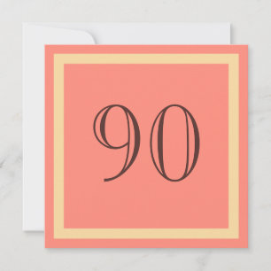 90th Birthday Party Invitation - Salmon Coral