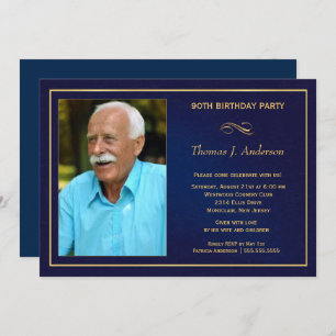 90th Birthday Party Invitations - Add your photo