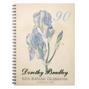 90th Birthday Party Irises Custom Guest Book