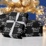 90th Birthday Party Name Black Modern Pattern Wrapping Paper<br><div class="desc">Personalised,  modern,  elegant,  black and white,  90th Birthday wrapping paper. Perfect for him. 90th birthday party.</div>
