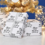 90th Birthday Party Name Black Modern Pattern Wrapping Paper<br><div class="desc">Personalised,  modern,  elegant,  black and white,  90th Birthday wrapping paper. Perfect for him. 90th birthday party.</div>
